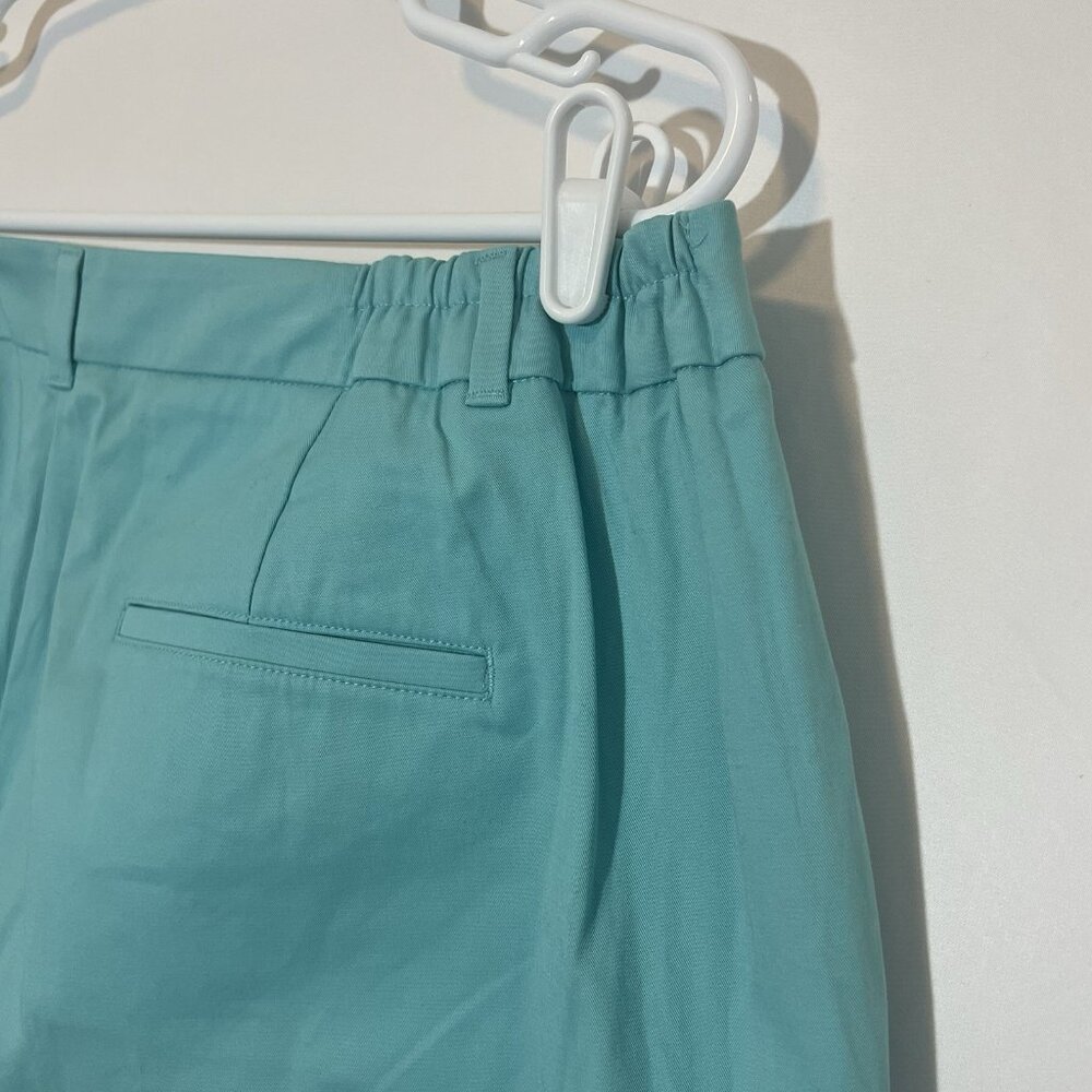 Talbots Women The Perfect Crop Cotton Pant Plus Size 18W High Rise Green Stretch - Picture 12 of 12